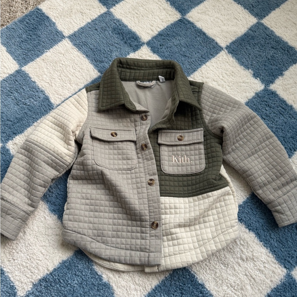 Kith Quilted Jacket in Cream and Olive